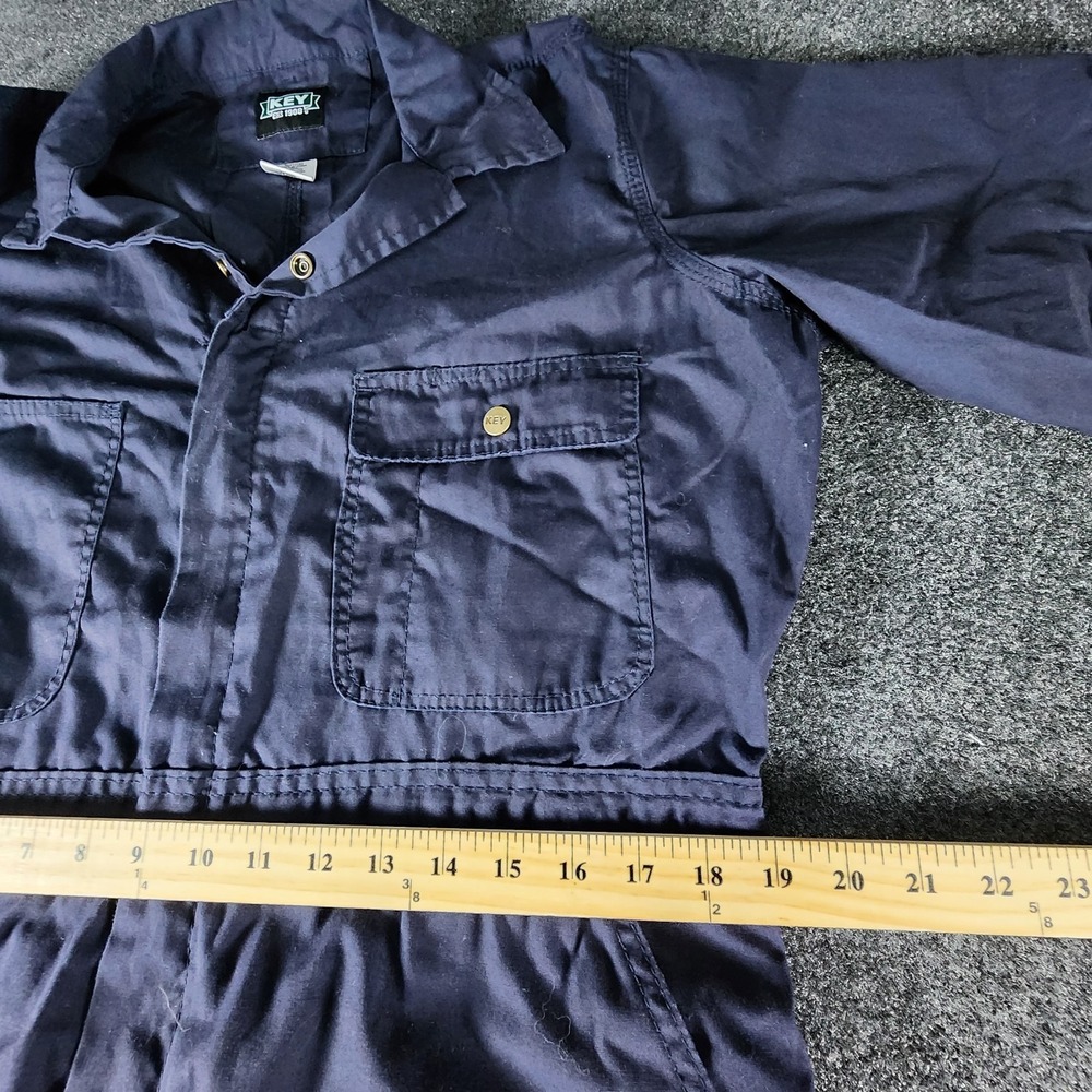 Key Imperial Navy Zip-Up Coveralls Mens Large Regular Work Wear Mechanic EUC - Picture 7 of 8